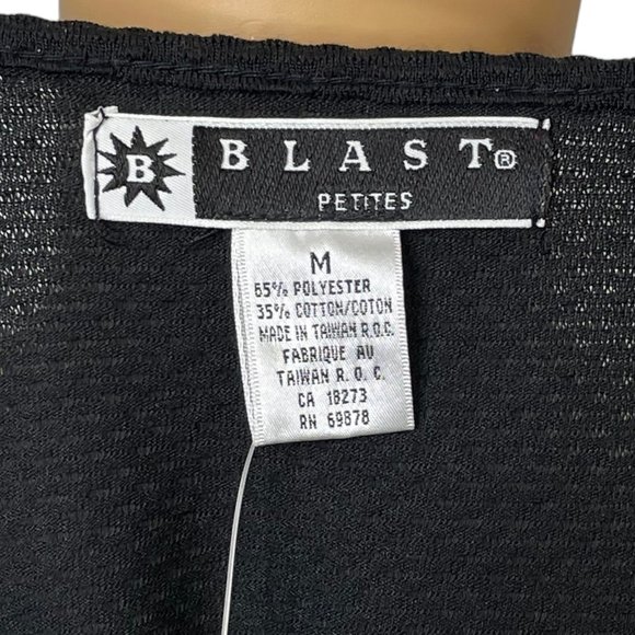 RARE‎ Vintage Blast Petites Women's M PM 1-Piece Green Black Blouse Vest Combo - Picture 9 of 12